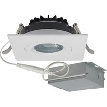 4 Inch LED Gimbal Square Downlight - White - 12 Watt - 850 Lumens - Color Temerature Selectable 2700K/3000K/3500K/4000K/5000K - 120V - Dimmable - Recessed Can Not Required