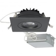 4 Inch LED Gimbal Square Downlight - Black - 12 Watt - 850 Lumens - Color Temerature Selectable 2700K/3000K/3500K/4000K/5000K - 120V - Dimmable - Recessed Can Not Required