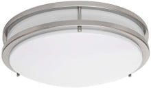 18 Inch LED Designer Flush Mount - 30 Watt - 2200 Lumens - Color Selectable 30K/40K/50K - 120V - Dimmable - Brushed Nickel