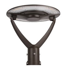 LED Adjustable Swivel Post Light - 100/80/60 Watt - Up 12000 Lumens - Color Selectable 30K/40K/50K - 120-277V - Dark Bronze - Fits Up to 2.5 Inch Pole Top