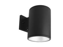 20 Watt LED Sconce Cylinder - 1600 Lumens - Color Selectable 30K/40K/50K - 120V - Black Finish - Dimmable Down Light