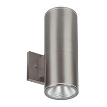 18 Watt LED Sconce Cylinder - 1300 Lumens - Color Selectable 30K/40K/50K - 120V - Brushed Nickel Finish - Dimmable Up/Down Light