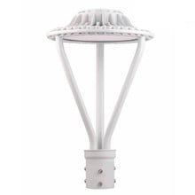 LED Post Light - Selectable 35/50/75 Watt - 3900-9700 Lumens - Color Selectable 30K/50K - 120-277V - White - Fits Up to 3 Inch Pole Top
