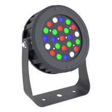 RGBW Color Changing LED Flood Light Black Round Fixture 72W App Controlled