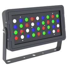 RGBW Color Changing LED Flood Light Black Square Fixture 96W App Controlled