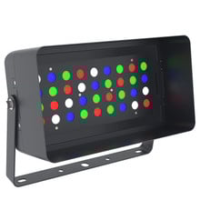 RGBW Color Changing LED Flood Light Black Square Fixture 96W App Controlled With Full Glare Shield
