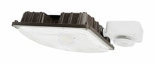 Square LED Canopy Light with PIR Motion Sensor - Watt Selectable 60W/47W/36W/24W Ceiling or Conduit Mount - Up To 8000 Lumens - Color Selectable 30K/40K/50K - 120-277V - Bronze