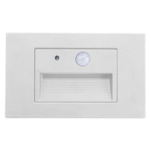 LED Step Lights - 3W - 12V - Color Tempurature Selectable 30K/40K/50K - Baffle Style - Recess Mount - PIR Sensor - White Finish