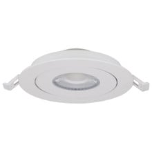 4 Inch Round LED Gimbaled Downlight - 9W - 750 Lumens - 120V - Color Temperature Selectable 27K/30K/35K/40K/50K - White Finish - No Recess Can Required
