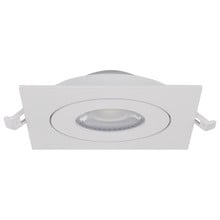 4 Inch Square LED Gimbaled Downlight - 9W - 750 Lumens - 120V - Color Temperature Selectable 27K/30K/35K/40K/50K - White Finish - No Recess Can Required