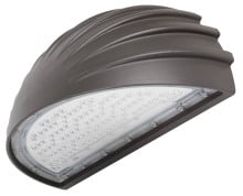 45 Watt LED Half Moon Wall Pack - 6300 Lumens - 4000K Cool Light - 120-277V - Bronze Finish - Photocell