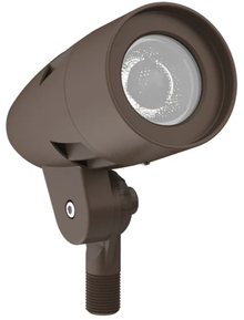 LED Adjustable Spot Light With Photocell - Wattage Selectable 3W/6W/12W - 12V - Color Temperature Selectable 30K/40K/50K  - Knuckle/Stake Mount - Bronze Finish