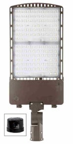 LED Parking Lot Area Light - Watt Selectable - 120/180/240/300W - Color Selectable 30K/40K/50K - 45000 Max Lumens - Slipfitter Mount W/ Photocell