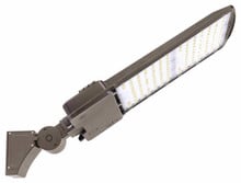 LED Parking Lot Area Light - Watt Selectable - 300W/240W/180W/120W - Color Selectable 30K/40K/50K - 45000 Max Lumens - 480V - Pole Mount - Bronze Finish