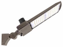 LED Parking Lot Area Light with Photocell - Watt Selectable - 300W/240W/180W/120W - Color Selectable 30K/40K/50K - 45000 Max Lumens - 480V - Pole Mount - Bronze Finish