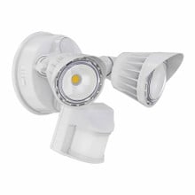 2-Head LED Security Motion Light with Photocell and PIR Sensor - 20 Watt - 1900 Max Lumens - 120V - Color Selectable 30K/40K/50K - White