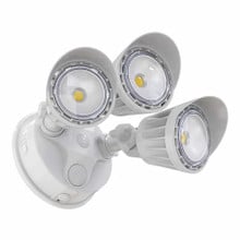 3-Head LED Security Light - 30 Watt - 2800 Max Lumens - 120V - Color Selectable 30K/40K/50K - White