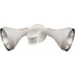 2 Light - 14" - Flood Light, Exterior - Par38 W/Adjustable Swivel & Motion Sensor - White Finish