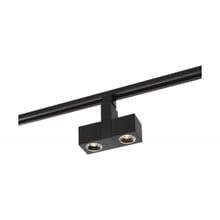 Dual Square Style LED Track Head Only  - Black Finish - 24 Degree Beam - 2040 Lumens - 3000K Soft White - 24 Watt - Dimmable - 3 Contact Halo Style