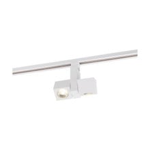 Dual Square Style LED Track Head Only  - White Finish - 24 Degree Beam - 2040 Lumens - 3000K Soft White - 24 Watt - Dimmable - 3 Contact Halo Style