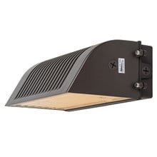 Watt LED Cut Off Wall Pack - Watt Selectable 70/56/42/28  - Max 9800 Lumens - Color Selectable 30K/40K/50K - Integrated Photocell - 120-277V - Bronze Finish