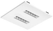 2X2 LED Drop In T-Bar Light - With Emergency Battery Back-up - 20W - 120-277V -  Color Temperature Selectable 30K/35K/40K/50K - Louvered Lens - Dimmable - White Finish