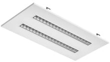 2X4 LED Drop In T-Bar Light - 60W - 120-277V -  Color Temperature Selectable 30K/35K/40K/50K - Louvered Lens - Dimmable - White Finish