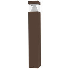 LED Square Bollard Light with Cone Reflector and Flat Head- Watt Selectable 12/16/22W - Color Selectable 30K/40K/50K - Bronze Finish