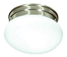 1 Light - 8"  - Flush Mount - Small White Mushroom 226