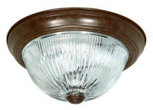 2 Light - 11" - Flush Mount - Clear Ribbed Glass