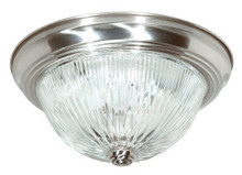 3 Light - 15" - Flush Mount - Clear Ribbed Glass 762