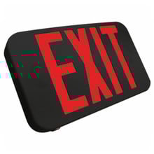 Black Plastic Led Exit Sign With Red Lettering With Battery Back Up