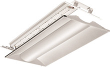 LED 2x4 Volumetric Architectural Fixture, white lower bracket, Nominal 4000 lumens, Acrylic diffuser, linear prismatic lens, Generic dimming driver (0-10v), 80+ CRI, 4000K, SKU - 229AW7 - 2VTL4RT 40L ADP GZ LP840