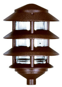 1 Light - 9" - Pathway Light - Three Louver, Small Hood