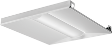 Basket LED Lensed Troffer 2x2, Nominal 3300 LM, Curved, Linear Prismatic, Generic Dimming Driver (0-10v), Dims to 1%, 80+ CRI, 3500K