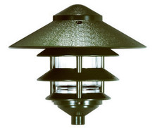 1 Light - 8" - Pathway Light - Three Louver, Large Hood