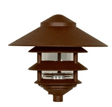 1 Light - 9" - Pathway Light - Three Louver, Large Hood