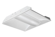 LED 2x2 Volumetric Architectural Fixture, Nominal 4000 LM, Curved, Linear Prismatic, Dimming 1%, 80+ CRI, 4000K