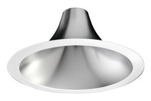 8IN L-Series New Construction Downlight, Hyperbolic - Wide, Clear Semi-Specular, White Flange