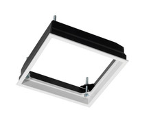 Aculux 3 1/4" Square Flush Mount Adapter, Special Ceilings; Wood, Stone, Tile, 1" to 1 3/8" Thick Ceiling, White Finish - SFM3SQ/138W