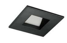 Aculux 2-in Square Regressed Beveled Self Flanged Lensed Pinhole, Black - Trim Only - 2SQDBV BD BLSF WET