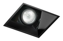 3IN Square Adjustable Reflector,Black Diffuse,Self Flanged, White painted flange