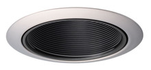 4IN Downlight Baffle Trim,Black, Satin Chrome Trim Ring