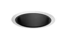 Juno 6IN Downlight Straight Baffle Trim, Black, Satin Chrome Trim Ring - 25 BSC