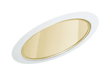 6IN Standard Slope Downlight Reflector Cone Trim,Haze, White Trim Ring