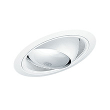 6IN Adjustable Eyeball in Baffle Trim,Black, White Trim Ring