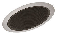 6IN Standard Slope Downlight Baffle Trim,Black, Satin Chrome Trim Ring