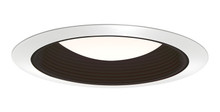 6IN Lensed Baffle with Regressed Frosted Dome Lens Trim,Black, White Trim Ring
