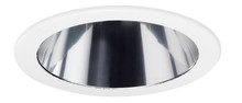 4IN Line Voltage Clear Cone Trims, Clear Alzak, White Trim Ring