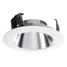 4IN Downlight Cone Trim ,Clear Alzak, White Trim Ring